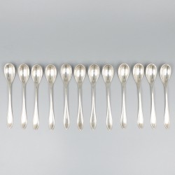 12-delige set koffielepels zilver.