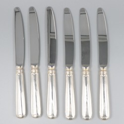 Robbe & Beking 6-delige set dinermessen, model Alt-Faden, zilver.