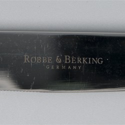 Robbe & Beking 6-delige set dinermessen, model Alt-Faden, zilver.