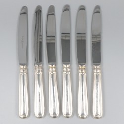 Robbe & Beking 6-delige set dinermessen, model Alt-Faden, zilver.