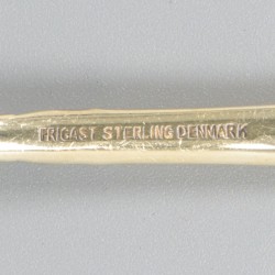 6-delige set theelepels met emaille, zilver.