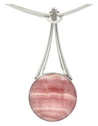 Niels Erik From sterling zilveren hanger met rhodochrosiet aan collier.