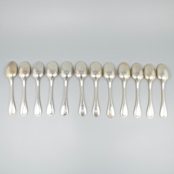 Christofle 12-delige set koffielepels, model Albi, verzilverd.