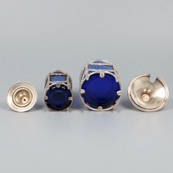 Mosterdpot & peperstrooibus zilver.