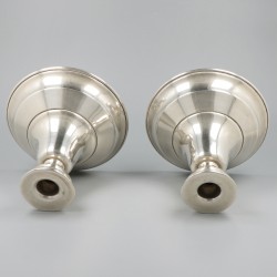 2-delige set 'bel' kandelaren zilver.