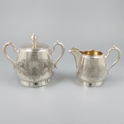 Koffie- & theeservies, Fyodor Gorbunov, Moskou ca. 1900, zilver.