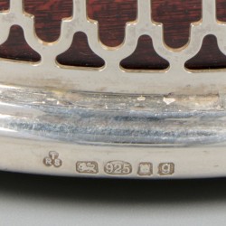 2-delige set flessenbakken zilver.