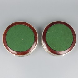 2-delige set flessenbakken zilver.