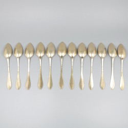 12-delige set koffielepels zilver.
