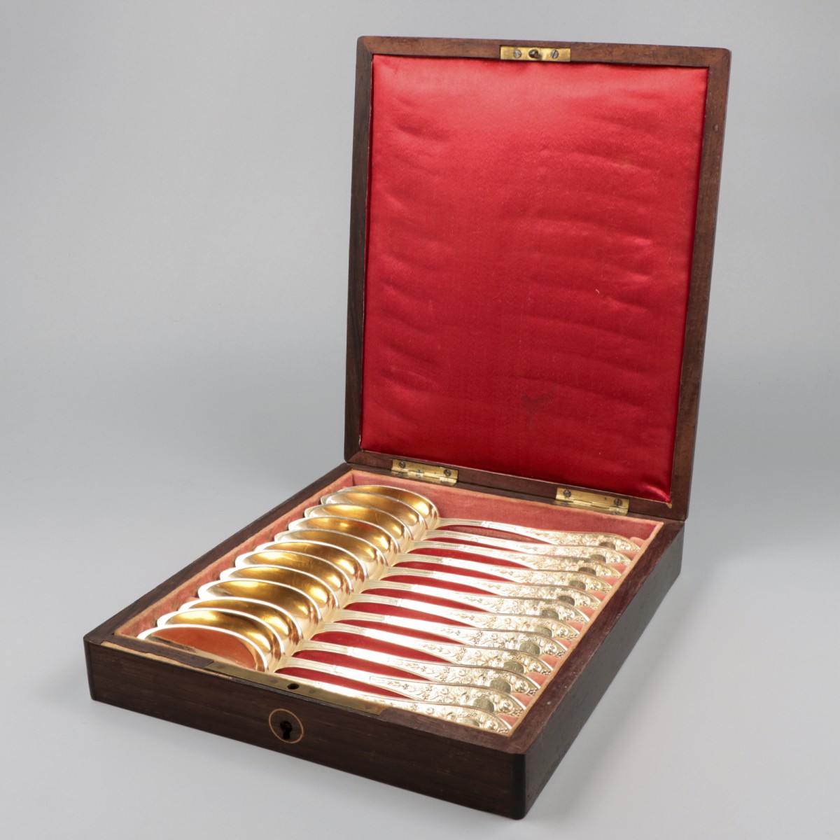 12-delige set koffielepels zilver.