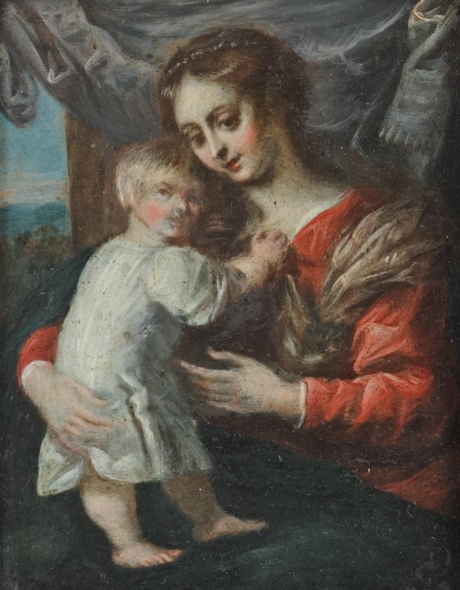 Vlaamse School, ca. 1800. Madonna met kind.