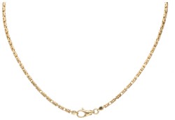 14 kt. Geelgouden koningsschakel collier.