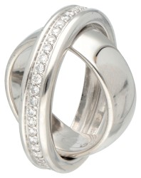 18 kt. Witgouden Aluna design ring bezet met ca. 0.75 ct. diamant.