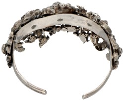 Indiaanse Polki BWG zilveren cuff armband met natuurlijke zirkoon.