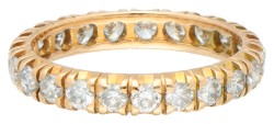 18 kt. Geelgouden alliance ring bezet met ca. 1.15 ct. diamant.