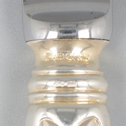 Robbe & Beking 6-delige set dessertmessen, model Alt-Faden, zilver.