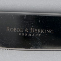 Robbe & Beking 6-delige set dessertmessen, model Alt-Faden, zilver.