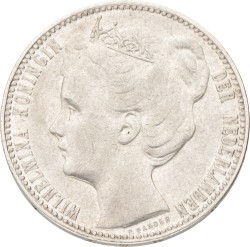 1 Gulden. Wilhelmina. 1906. Zeer Fraai +.