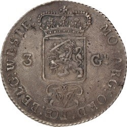 3 gulden. V.O.C. (West-Friesland). 1786. Prachtig -.