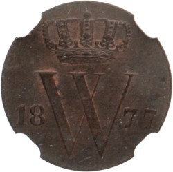 ½ cent. Willem III. 1877. MS 65 BN.