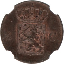 ½ cent. Willem III. 1877. MS 65 BN.