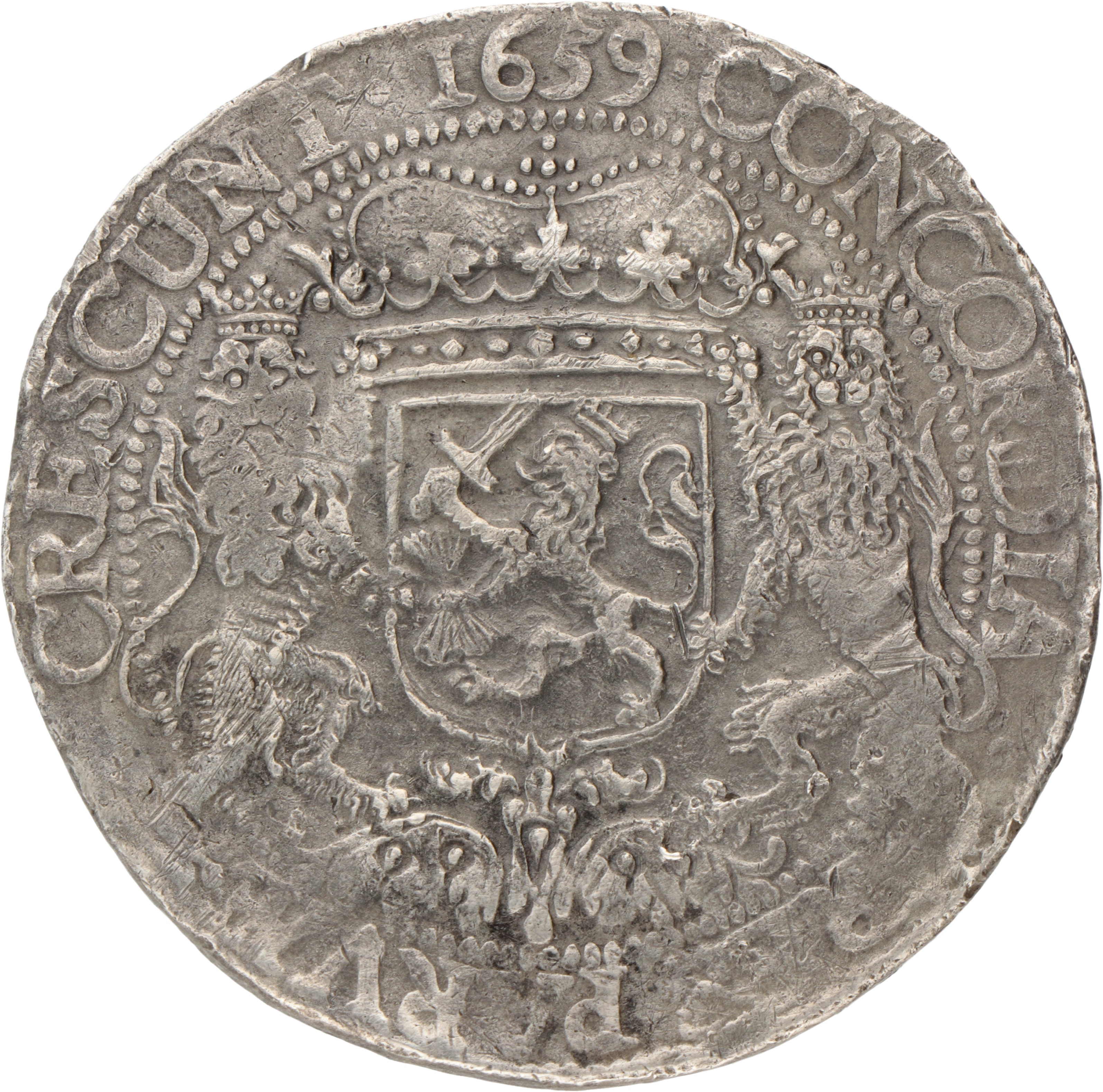 Dukaton of zilveren rijder. Zeeland. 1659. Zeer Fraai +.