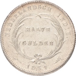 ½ gulden. Nederlands-Indië. Willem I. 1834. Prachtig.