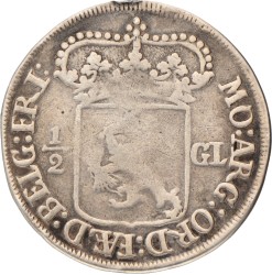 Halve gulden. Friesland. 1696. Fraai.