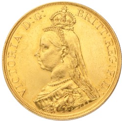 Great Britain. Victoria. 5 Pounds. 1887. AU.