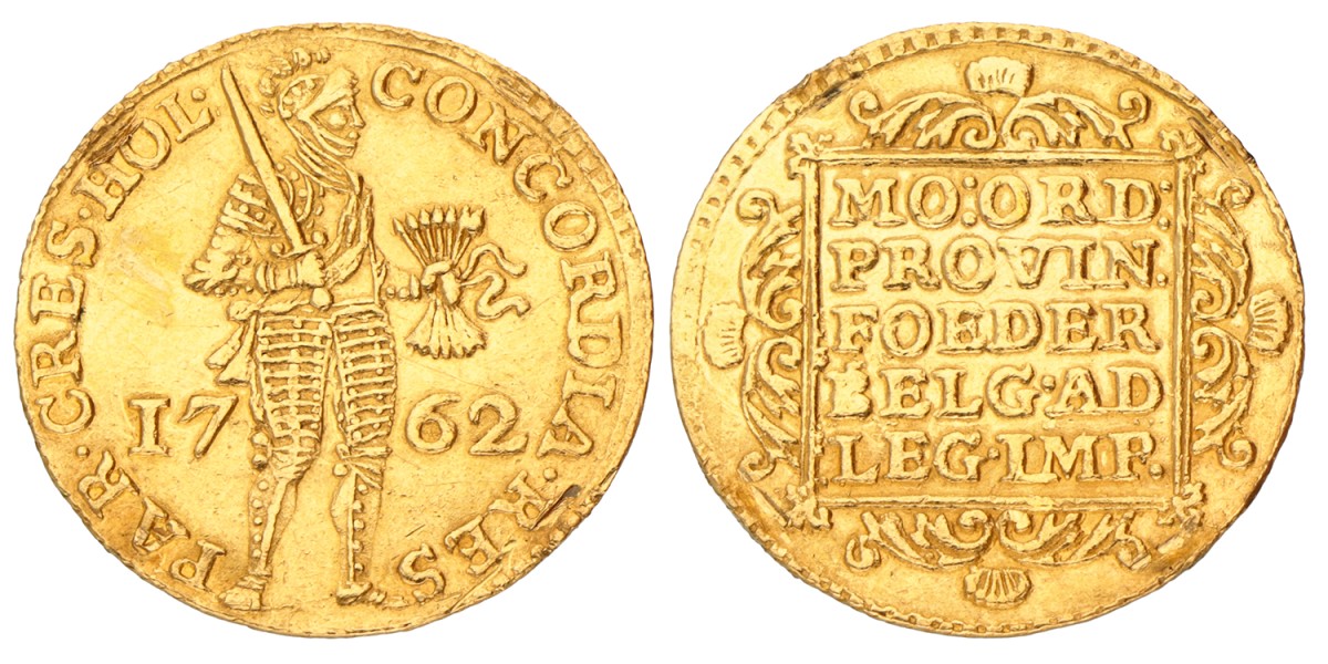 Gouden Dukaat. Holland. 1762. Zeer Fraai.