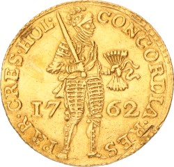 Gouden Dukaat. Holland. 1762. Zeer Fraai.