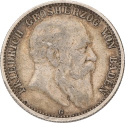 German states. Baden. Friedrich I. 2 Mark. 1905 G.