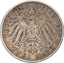 German states. Baden. Friedrich I. 2 Mark. 1905 G.