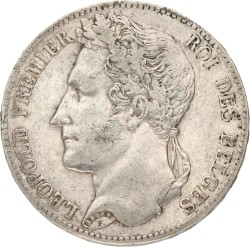 Belgium. Leopold I. 5 Francs. 1848.