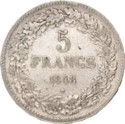 Belgium. Leopold I. 5 Francs. 1848.