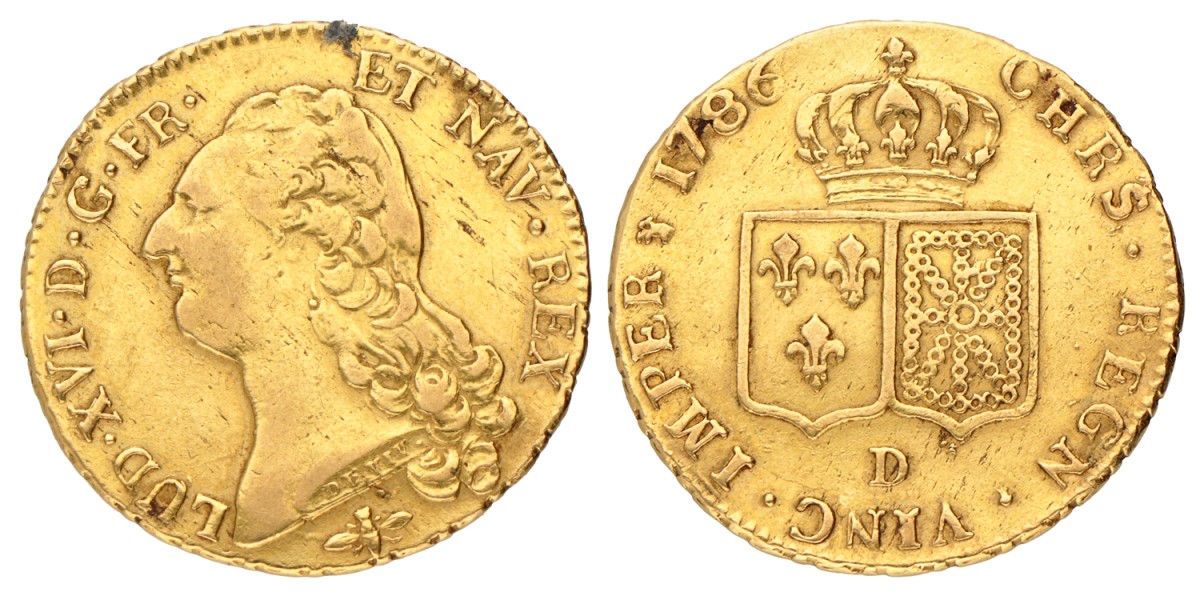 France. Lyon. Louis XVI. 2 Louis d'Or. 1786 D.