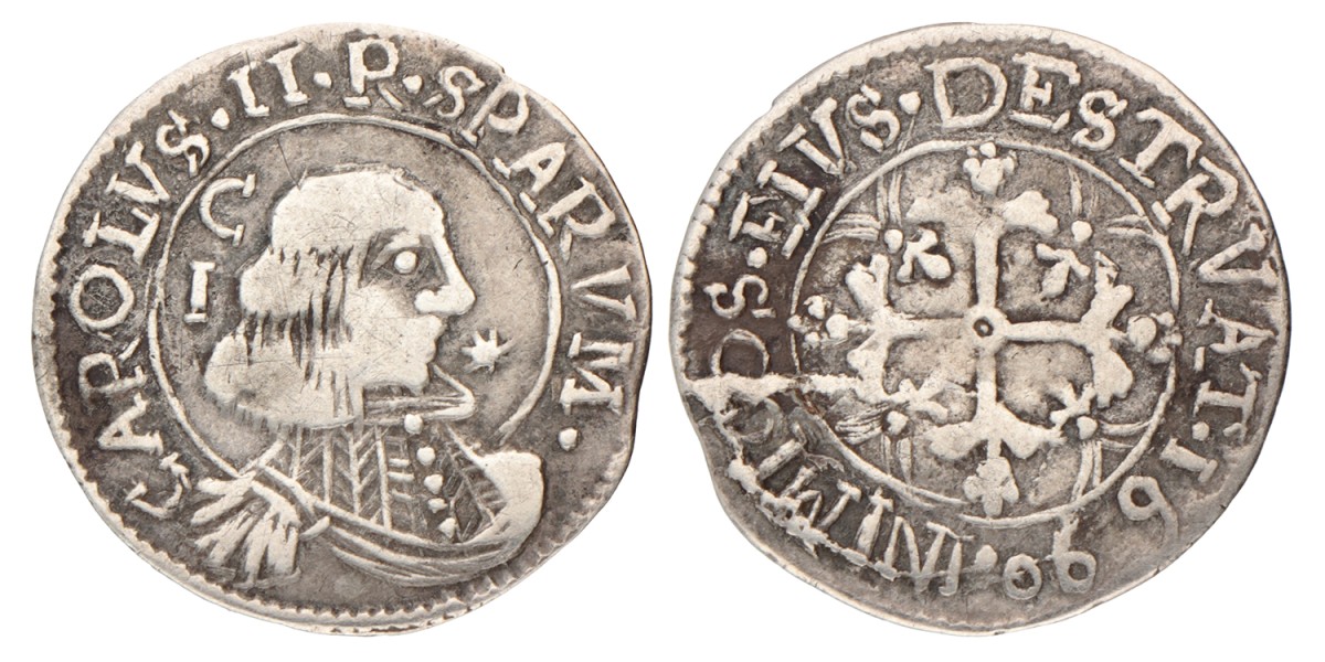 Italian states. Sardinia. Carlo II. 1 Reale . 1690.