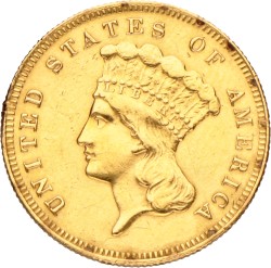 USA. 3 dollar - Indian Princess head. 1878.