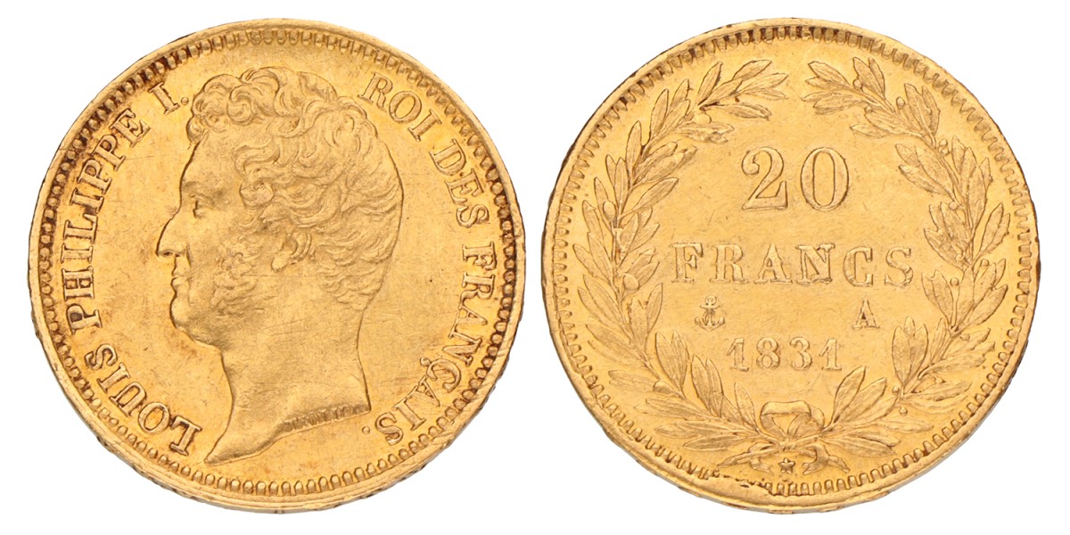 France. Louis Philippe I. 20 Francs. 1831 A.