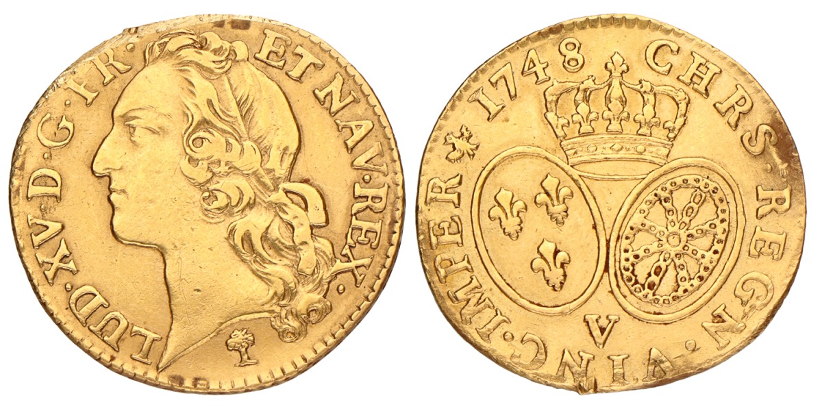 France. Louis XV. Louis d'Or. 1748 V.