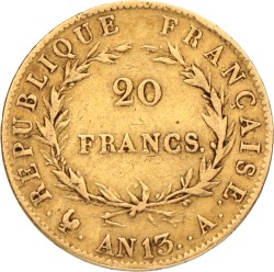 France. Empire. Napoleon. 20 Francs. An 13.