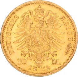 German states. Prussia. Wilhelm I. 10 Mark. 1872 A.