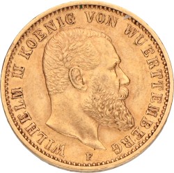 German states. Württemberg. Wilhelm II. 20 Mark. 1897 F.