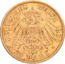 German states. Bavaria. Otto. 20 Mark. 1900 D.