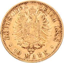 German states. Bavaria. Otto. 10 Mark. 1888 D.