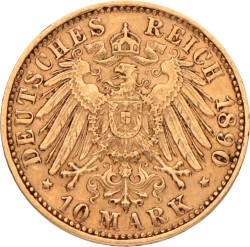 German states. Bavaria. Otto. 10 Mark. 1890 D.