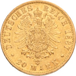 German states. Hamburg. 20 Mark. 1887 J.
