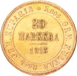 Finland. Russian empire. Nicholas II. 20 Markkaa. 1913 S.