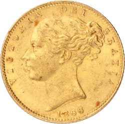 Great Britain. Victoria. Sovereign. 1866 - Die nr. 77.