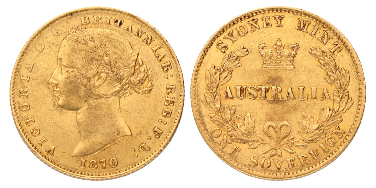 Australia. Sydney. Victoria. Sovereign. 1870.